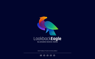 Modern Gradient Bird Logo Design 512