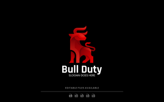 Modern Gradient Bull Logo Design