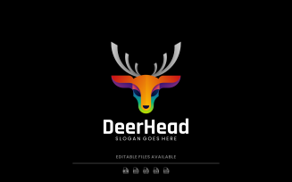 Modern Gradient Dear Head Logo Design