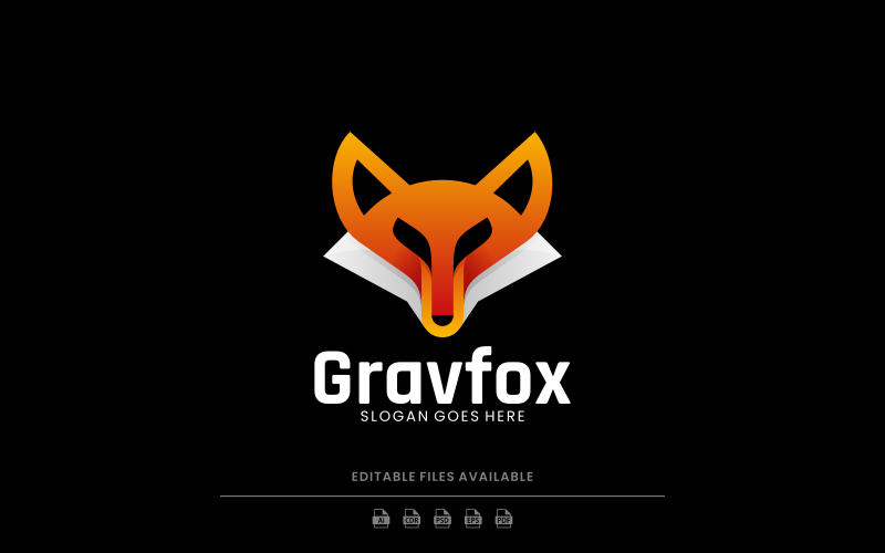 Modern Gradient Fox Head Logo Design Logo Template