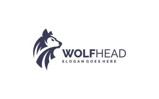 Monochrome Wolf Head Stag Logo