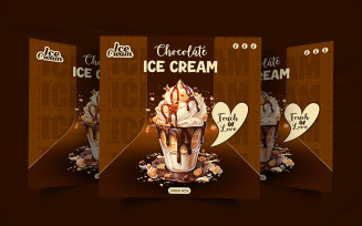Chocolate ice cream social media post design