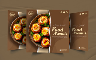 Food menu advertisement social media post design