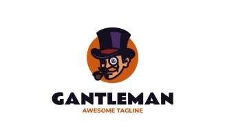 Gentleman Mascot Logo Design 741