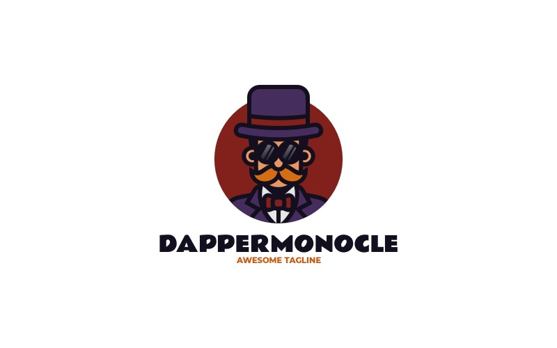 Gentleman Mascot Logo Design Logo Template