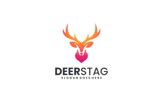 Modern Gradient Deer Stag Logo Design