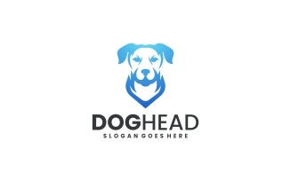 Modern Gradient Dog Head Logo Design