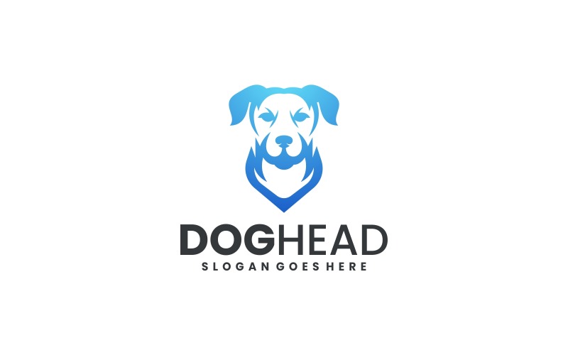 Modern Gradient Dog Head Logo Design Logo Template