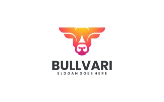 Modern Gradient Head Bull Logo Design