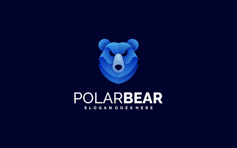 Modern Gradient Polar Bear Logo Design Logo Template