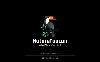 Modern Gradient Toucan Bird Logo Design