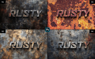 Realistic Grunge Metal Logo Mockup