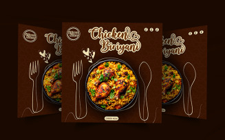 Restaurant biriyani food menu social media post design
