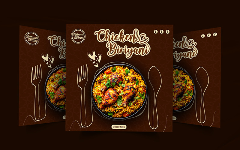 Restaurant biriyani food menu social media post design Social Media