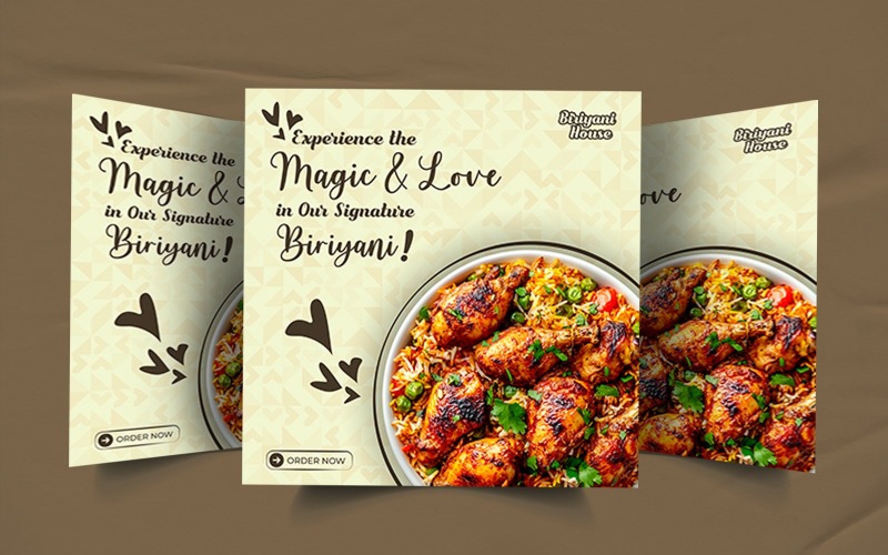 Restaurant biriyani house promotional social media post design Social Media
