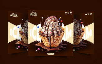 Restaurant chocolate dessert promotional social media post design