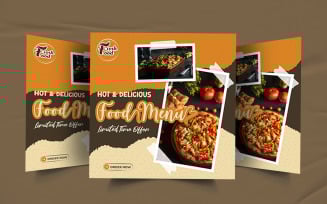 Restaurant food menu social media advertisement template