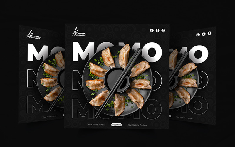 Restaurant momo food menu social media post Social Media