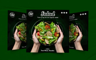 Restaurant salad food advertisement social media poster design