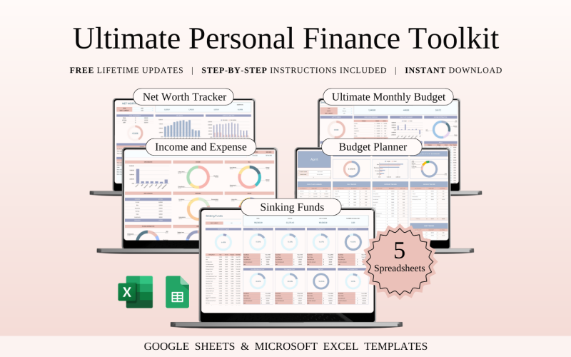 Ultimate Personal Finance Toolkit | Spreadsheet Templates Excel and Google Sheets