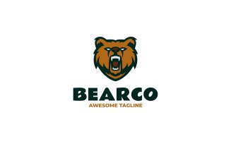 Mascot Bear Logo Design Template