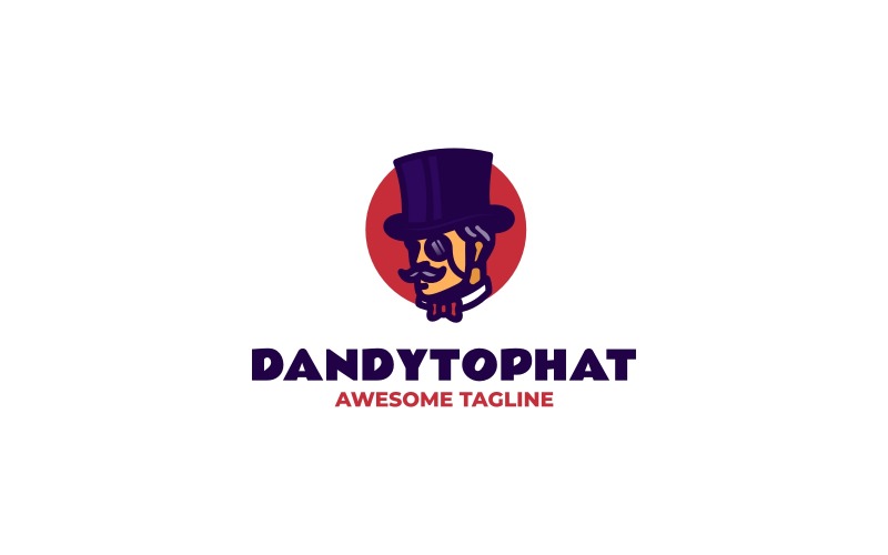 Mascot Gentleman Logo Design Logo Template