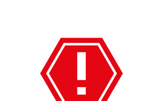Hexagonal Danger Warning Sign with Exclamation Mark Symbol