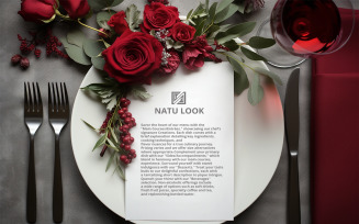 Restaurant white card mockup