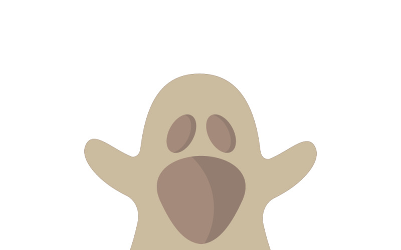 Spooky Halloween Ghost Vector Illustration: Ethereal Phantom Clipart Design Vector Graphic