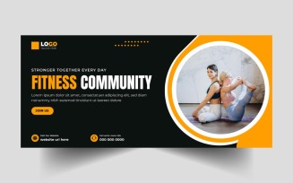 Fitness Community Social Media Cover Banner Template