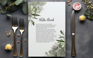 Restaurant menu card mockup design | wedding card mockup