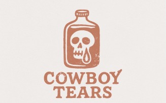 Cowboy Tears PNG, Retro Western Skull Bottle PNG, Vintage Distressed Funny Western T-Shirt Digital