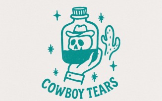 Cowboy Tears PNG, Western PNG Digital Download, Vintage PNG Art, Cowboy Skull in Jar Shirt, Retro