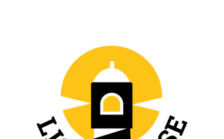 Lighthouse at Sea Vector Logo - Marine Nautical Icon