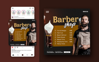 Barber Shop Social Media Post Template