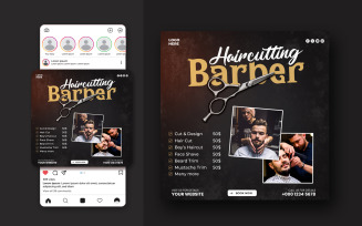 Barber Shop Social Media Template Design