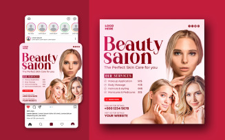 Beauty Salon Shop Social Media Template Design
