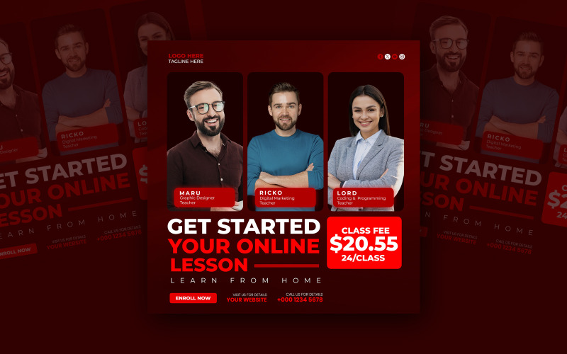 E-Learning Course Social Media Template