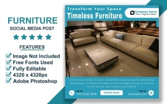 Modern Furniture Sale Social Media Post Template PSD