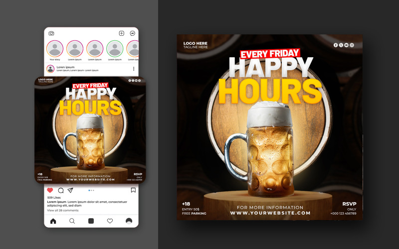 Modern Party Event Social Media Template