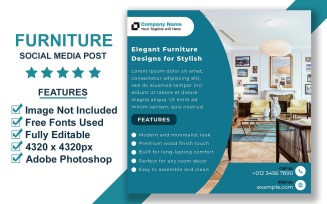 Real Estate Furniture Display Post Template PSD
