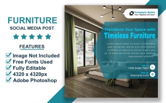 Smart Home Furniture Instagram Ad Template PSD