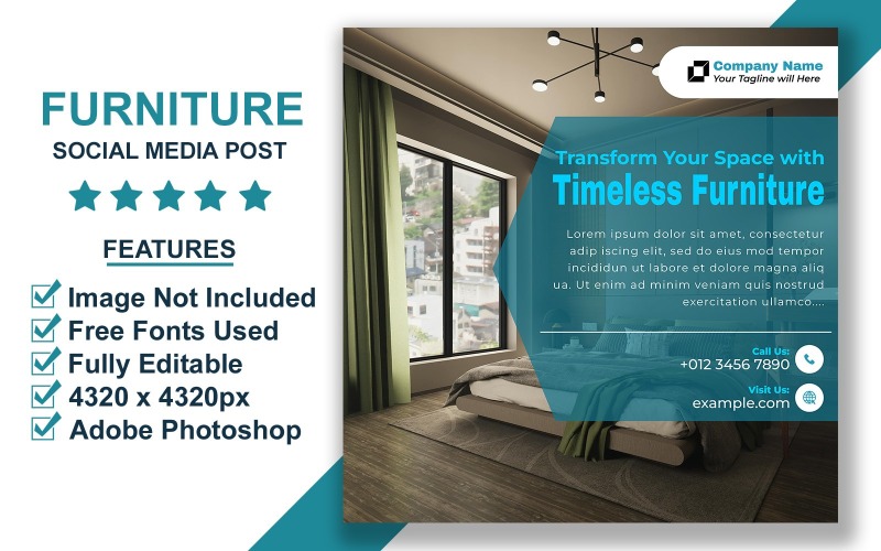 Smart Home Furniture Instagram Ad Template PSD Social Media