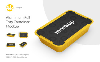 Aluminium Foil Tray Container Mockup Set