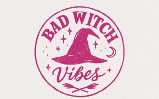 Bad Witch Vibes PNG, Witch Hat Halloween PNG, Magical Spooky Vibes Digital Download, Witchy