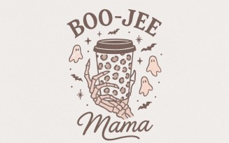 Boo-Jee Mama PNG, Spooky Mama PNG, Retro Halloween Shirt, Skeleton Coffee, Ghosts, Bats, Cute,