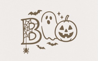 Boo PNG, Cute Halloween PNG, Halloween Clipart, Pumpkin, Retro Halloween Shirt, Spooky Ghost Bat,