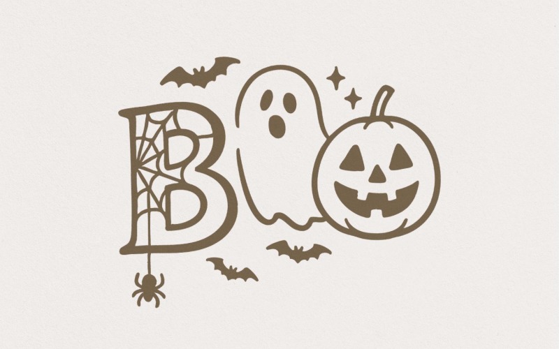 Boo PNG, Cute Halloween PNG, Halloween Clipart, Pumpkin, Retro Halloween Shirt, Spooky Ghost Bat, Illustration