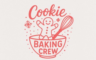 Cookie Baking Crew PNG, Christmas Baking, Gingerbread PNG, Holiday Baking, Family Kitchen Art, Cute