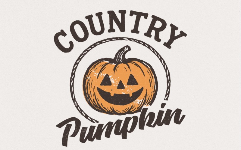 Country Pumpkin PNG, Country Pumpkin Shirt, Fall Halloween Pumpkin PNG, Vintage Pumpkin Clipart, Illustration
